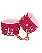 Pink Faux Leather Fur Cuffs - Pleasure Bound