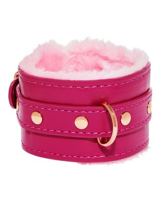 Pink Faux Leather Fur Cuffs - Pleasure Bound