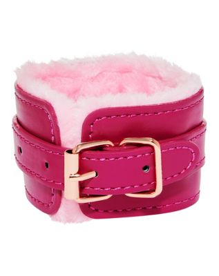 Pink Faux Leather Fur Cuffs - Pleasure Bound