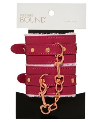 Pink Faux Leather Fur Cuffs - Pleasure Bound