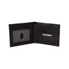 Black Varsity Playboy Bifold Wallet at Spencer's
