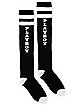 Black and White Stripe Playboy Logo Knee High Socks