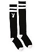 Black and White Stripe Playboy Knee High Socks