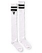 White and Black Stripe Playboy Over the Knee Socks