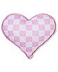 Pink Fuck Heart Checkered Pillow