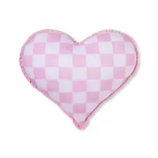 Pink Fuck Heart Checkered Pillow at Spencer's