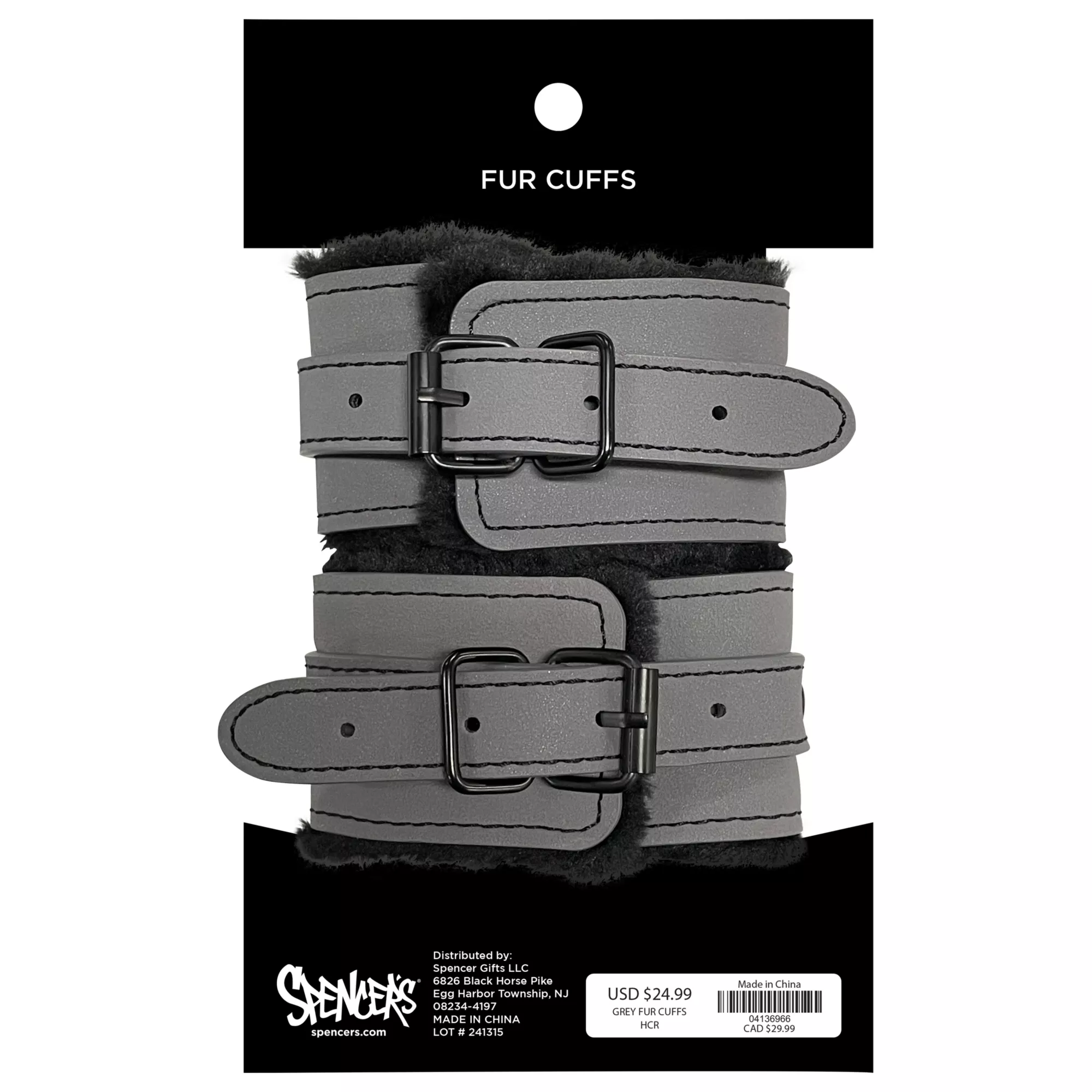 Grey Furry Handcuffs - Pleasure Bound at Spencer's