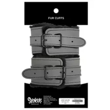 Grey Furry Handcuffs - Pleasure Bound at Spencer's