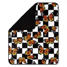 Checkered Butterfly Fleece Blanket at Spencer's