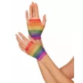 Rainbow Pride Striped Mesh Gloves at Spencer's