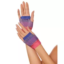 Bisexual Pride Fingerless Mesh Gloves at Spencer's
