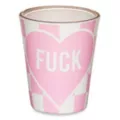 Pink Fuck Heart Checkered Shot Glass - 2 oz. at Spencer's