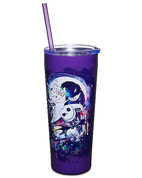 Splatter The Nightmare Before Christmas Cup with Straw - 22 oz. - Spencer's