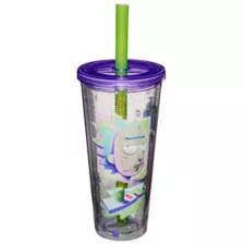Cyber Rick and Morty Cup with Straw - 24 oz. at Spencer's