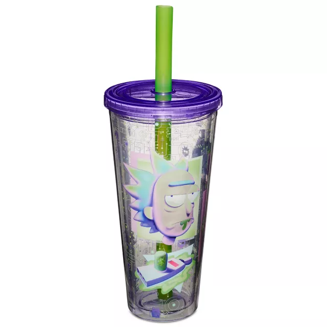 Cyber Rick and Morty Cup with Straw - 24 oz. at Spencer's