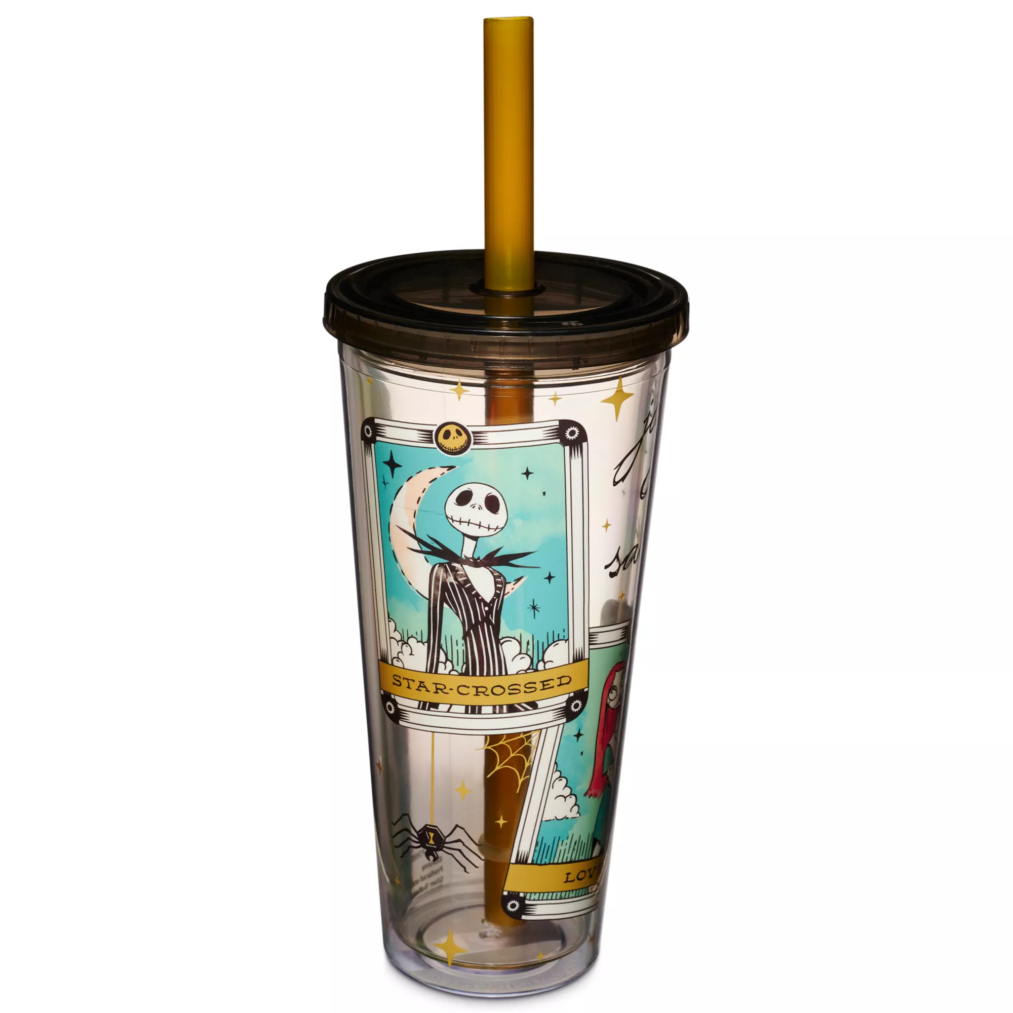 Jack Skellington and Sally Tarot Card Cup with Straw 24 oz. - The Nightmare Before Christmas at Spencer's