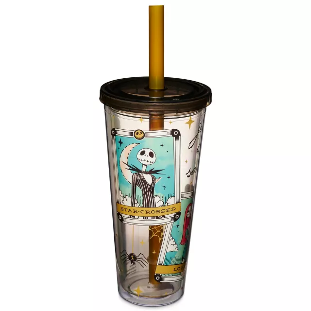 Jack Skellington and Sally Tarot Card Cup with Straw 24 oz. - The Nightmare Before Christmas at Spencer's