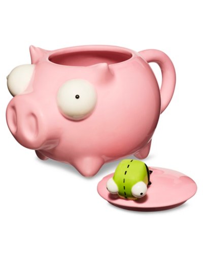 Invader Zim Flying Pig Molded Coffee Mug - oz