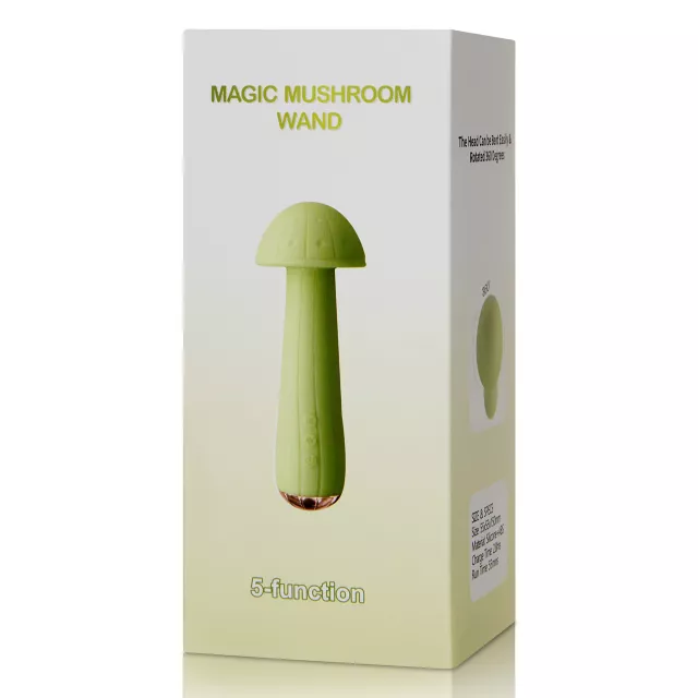 Green 5-Function Magic Mushroom Rechargeable Wand Vibrator - 5.9 Inch at Spencer's