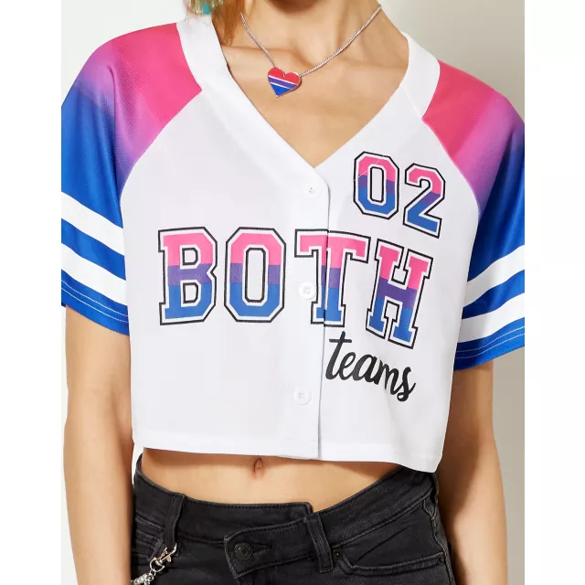 Both Teams Bisexual Pride Cropped Jersey at Spencer's
