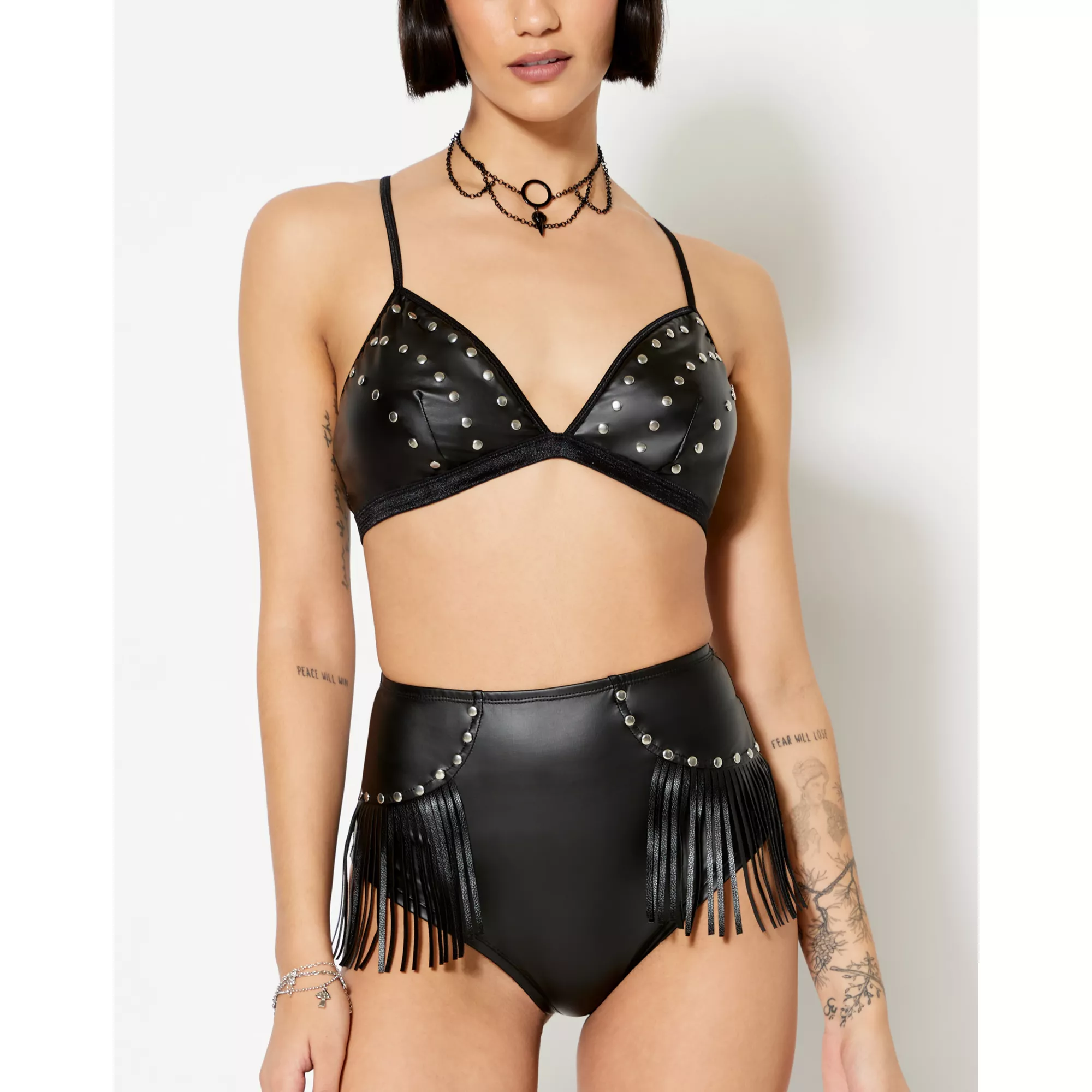 Black Studded Bra at Spencer's