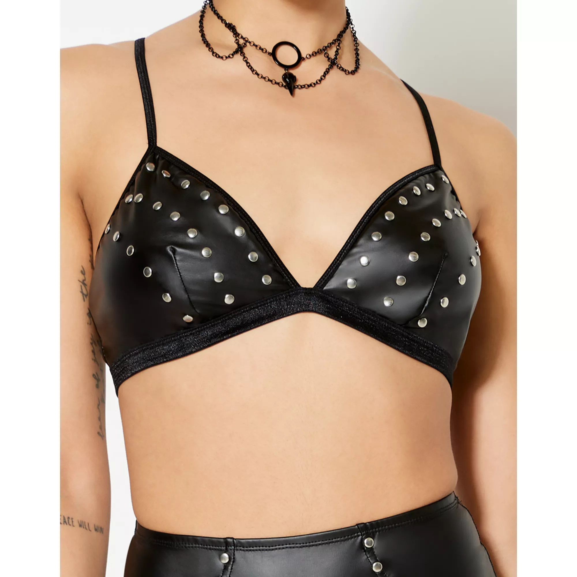 Black Studded Bra at Spencer's