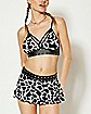 Cow Print Strappy Studded Bralette