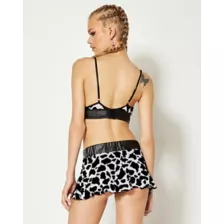 Cow Print Strappy Studded Bralette at Spencer's