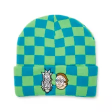 Green and Blue Checkered Beanie Hat - Rick and Morty at Spencer's