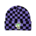Invader Zim Black and Purple Checkered Cuff Beanie - Nickelodeon at Spencer's