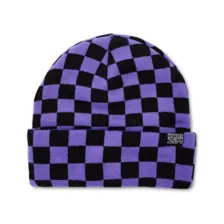Invader Zim Black and Purple Checkered Cuff Beanie - Nickelodeon at Spencer's