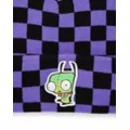 Invader Zim Black and Purple Checkered Cuff Beanie - Nickelodeon at Spencer's