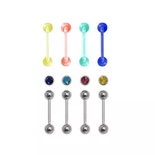 Multi-Pack CZ Multi-Color Barbells 8 Pack - 14 Gauge at Spencer's