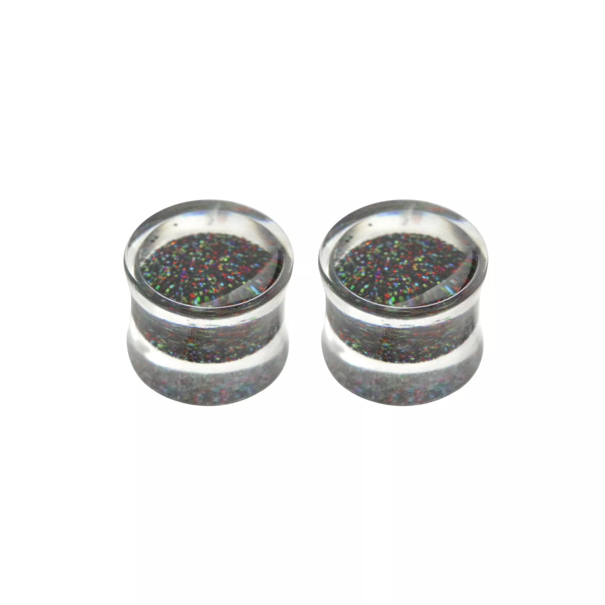 Black Glitter Acrylic Plugs