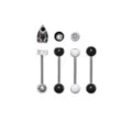 Multi-Pack Black and White Planchette Barbell 4 Pack - 14 Gauge at Spencer's