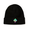 Rainbow Mushroom Cuff Beanie Hat at Spencer's