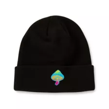 Rainbow Mushroom Cuff Beanie Hat at Spencer's