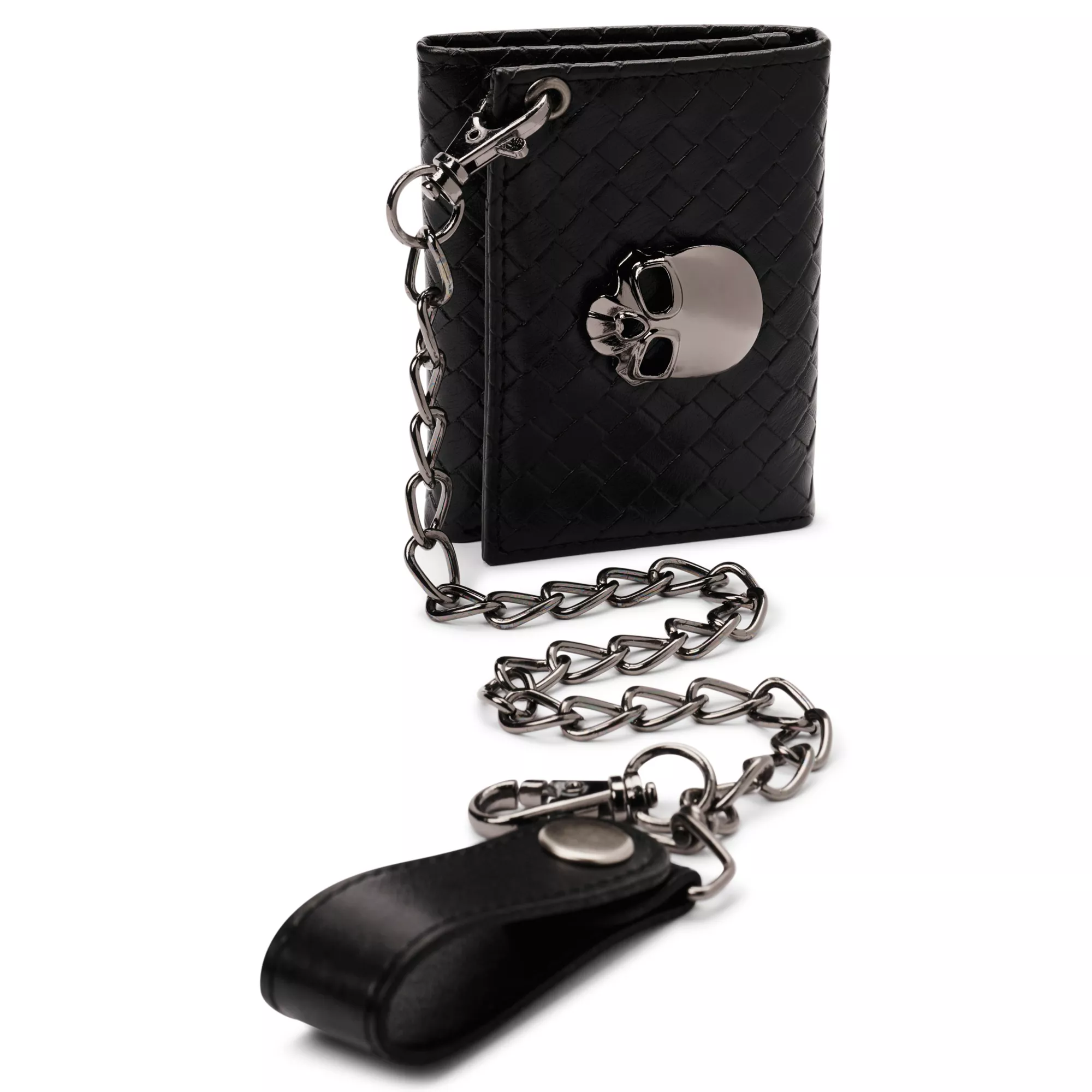 Black Skull Bifold Wallet at Spencer's