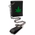 Weed Leaf Chain Bifold Wallet at Spencer's