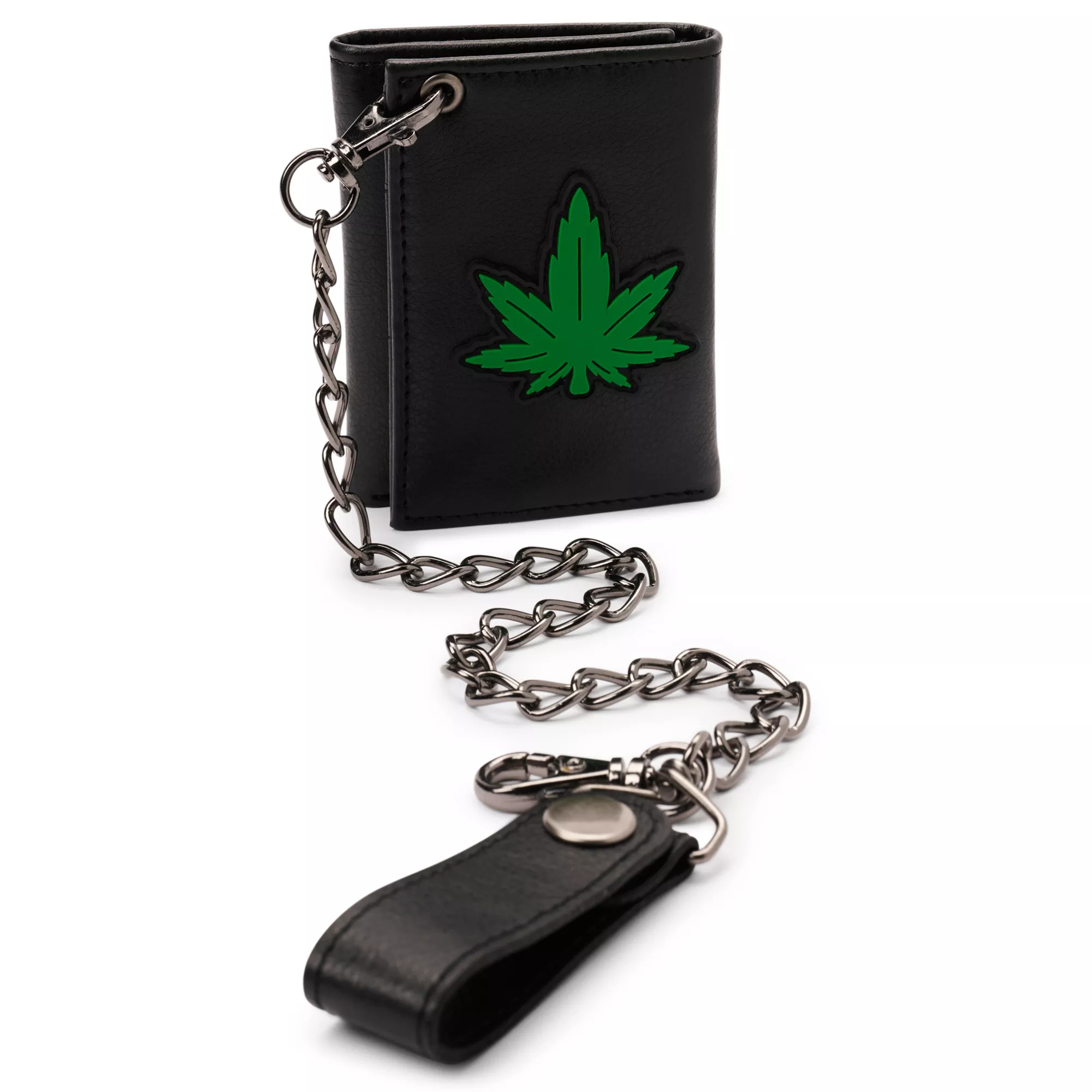 Weed Leaf Chain Bifold Wallet at Spencer's