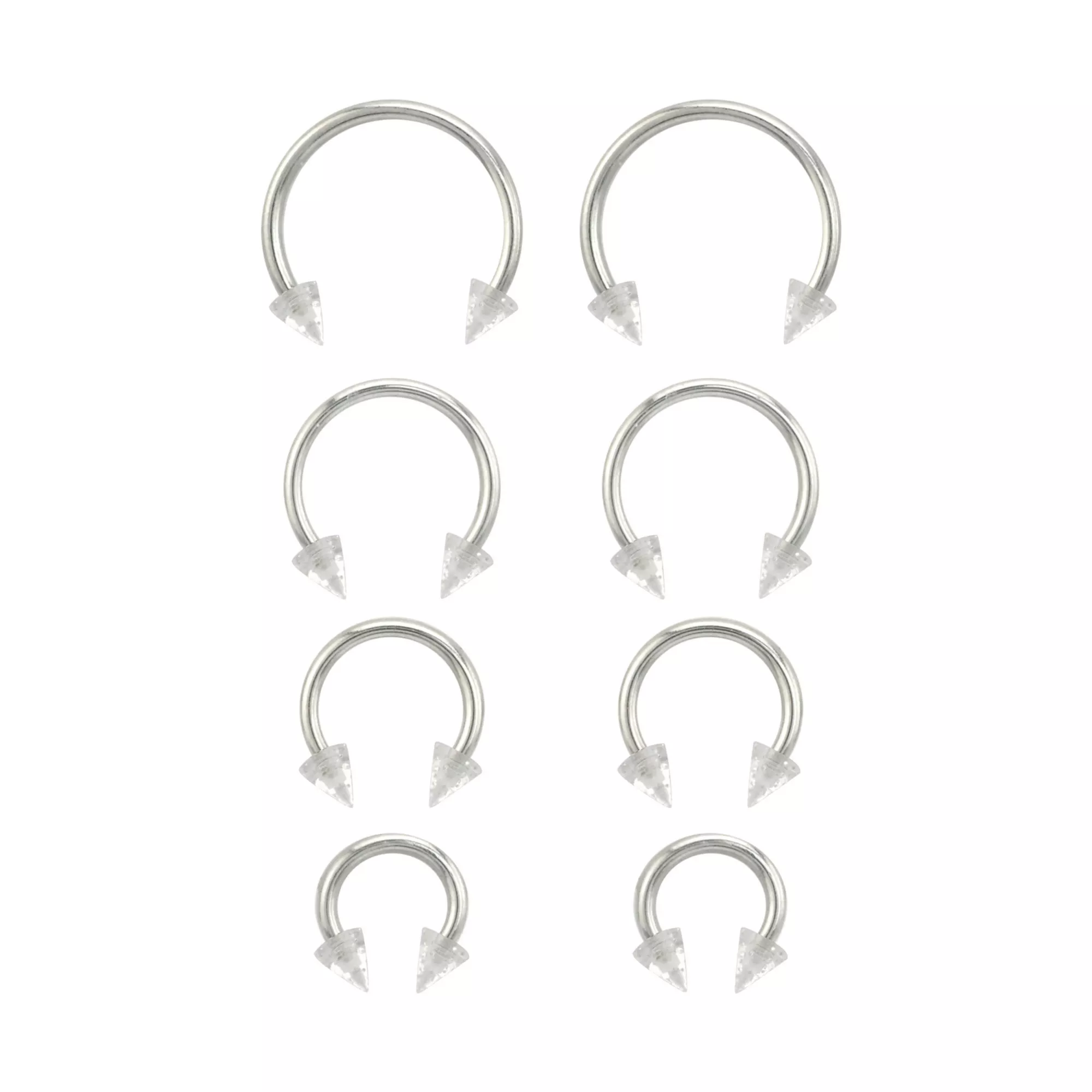 Multi-Pack Silvertone Glitter Horseshoe Rings 4 Pair - 16 Gauge at Spencer's