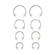 Multi-Pack Silvertone Glitter Horseshoe Rings 4 Pair - 16 Gauge at Spencer's