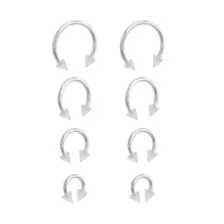 Multi-Pack Silvertone Glitter Horseshoe Rings 4 Pair - 16 Gauge at Spencer's