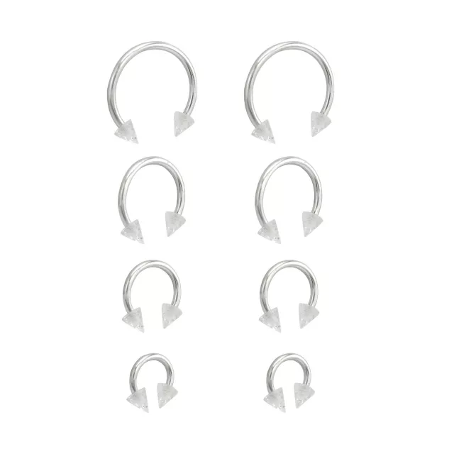 Multi-Pack Silvertone Glitter Horseshoe Rings 4 Pair - 16 Gauge at Spencer's