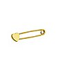 Goldtone Heart Safety Pin Industrial Barbell - 14 Gauge