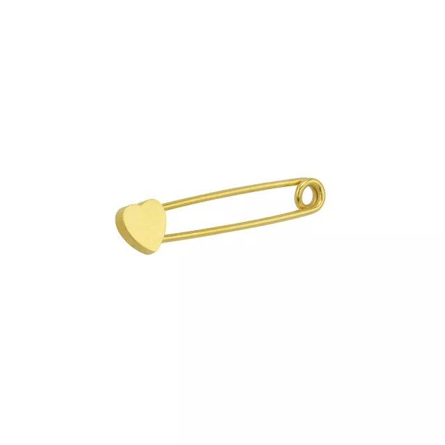 Goldtone Heart Safety Pin Industrial Barbell 14 Gauge Spencer's