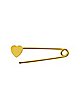 Goldtone Heart Safety Pin Industrial Barbell - 14 Gauge