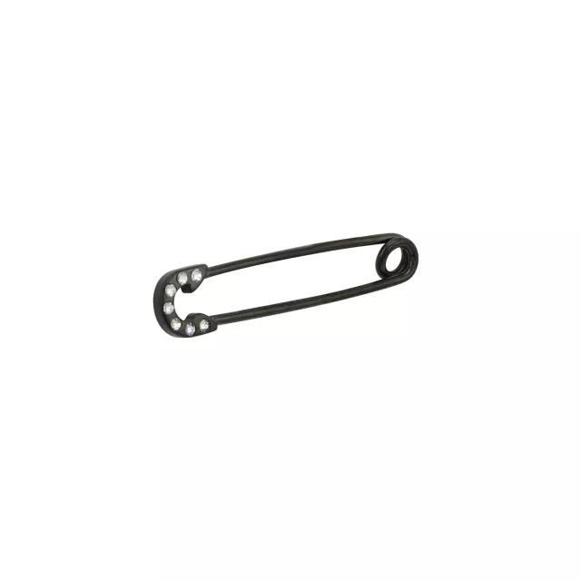 Black CZ Safety Pin Industrial Barbell 14 Gauge Spencer's