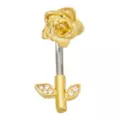 CZ Gold Plated Rose Belly Ring - 14 Gauge at Spencer's