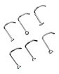 Multi-Pack CZ and Heart Titanium Screw Nose Rings 6 Pack - 20 Gauge